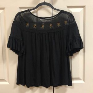 Lauren Conrad black sunflower blouse (S)